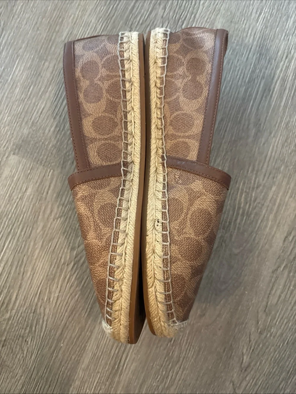 Women's Coach Espadrille Shoes In Signature Jacquard Size 9